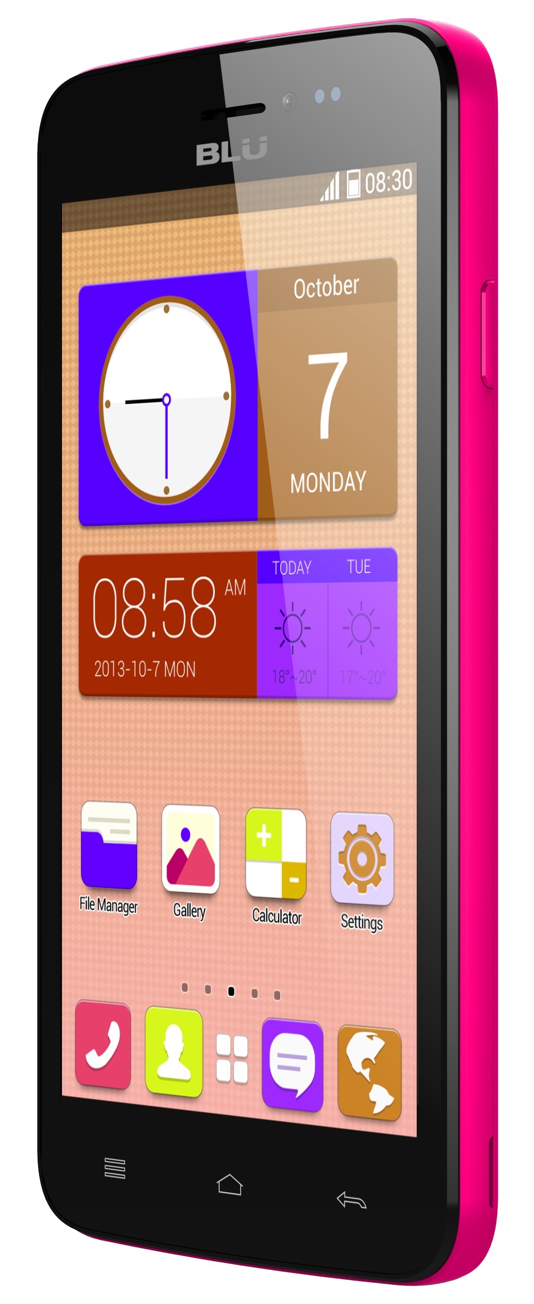 New BLU Studio 5.0 C D536u Unlocked GSM Dual-SIM Android Cell Phone - Pink